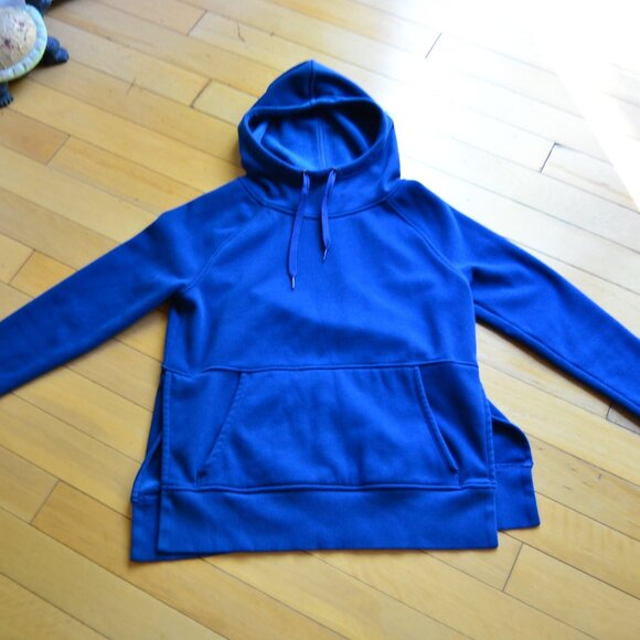 Athleta Hoodie Womens XS Blue Sweatshirt Pocket Side Slits Activewear - Picture 1 of 12